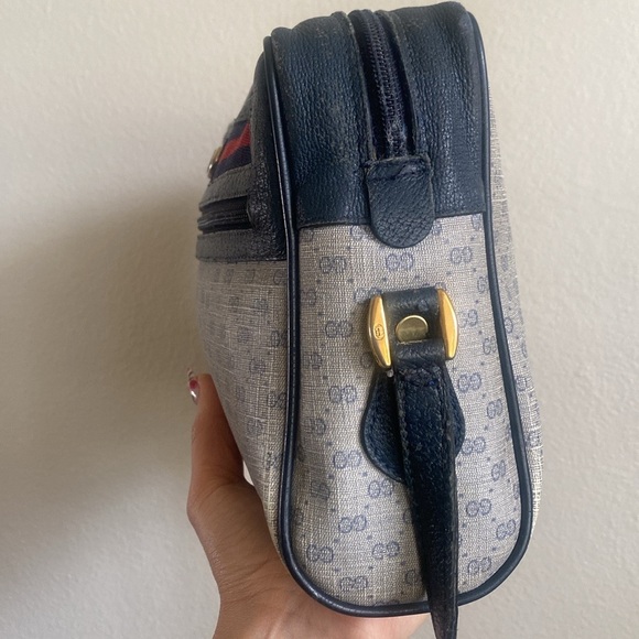 Authentic Gucci crossbody bag navy grey monogram coated canvas - Picture 11 of 15
